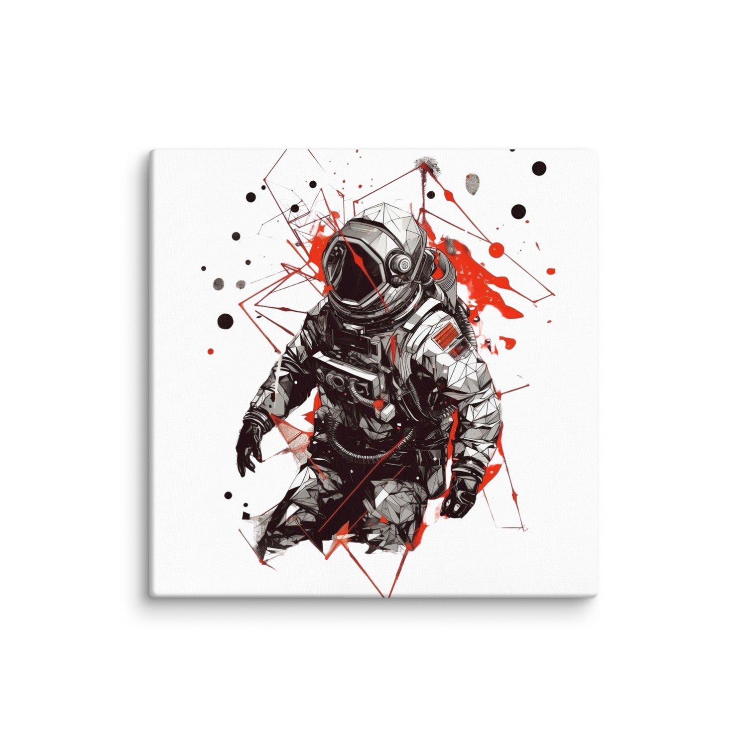 Geometric Electric Red Space Astronaut by Wander Scape Art