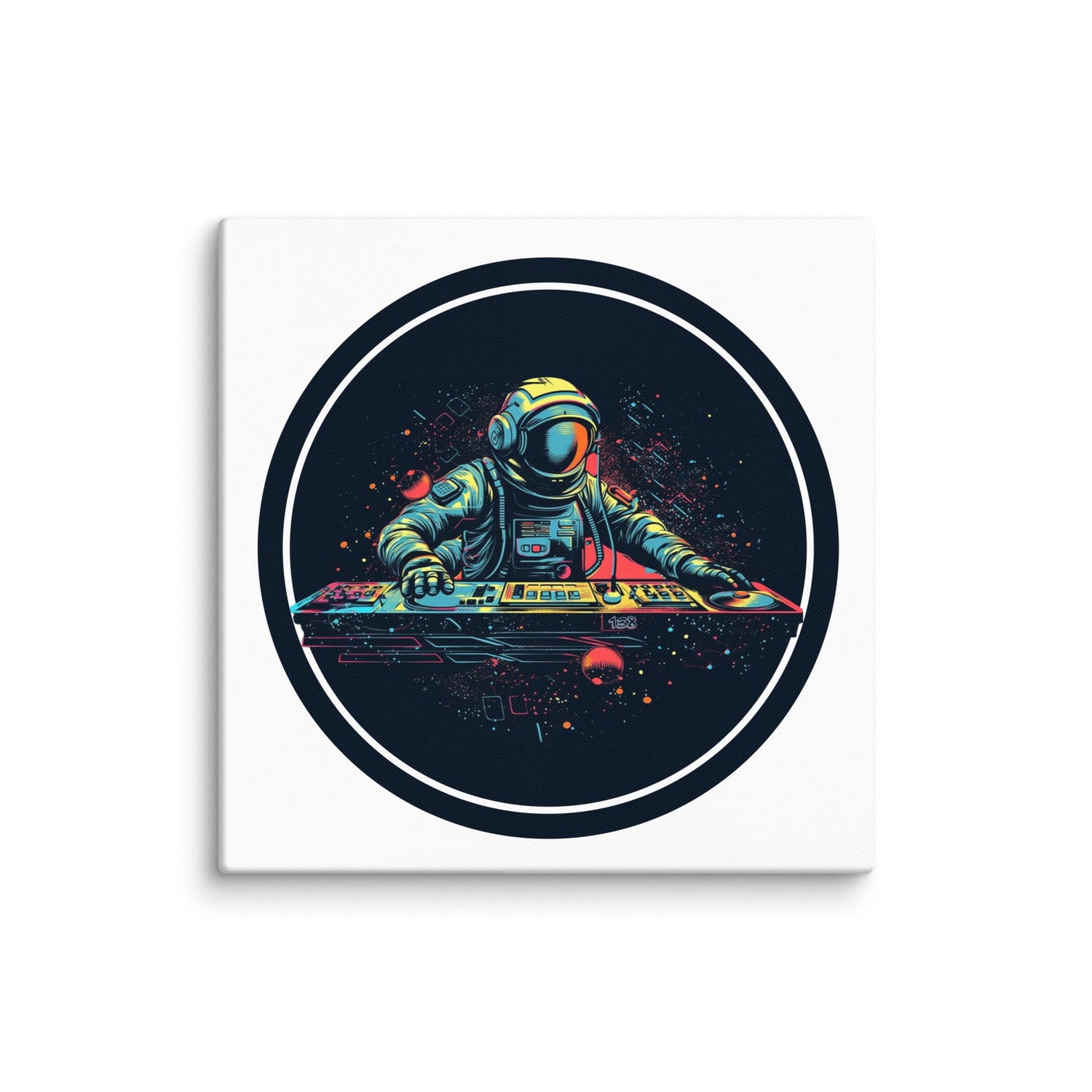 Splash art Astronaut DJ in a Circle by Wander Scape Art